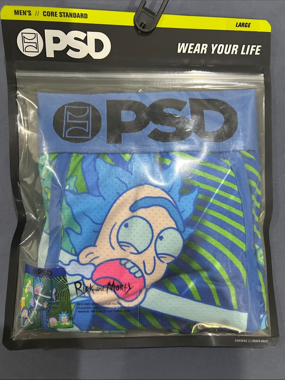PSD Blue Boxer Briefs with Multicolor Rick and Morty Graphic